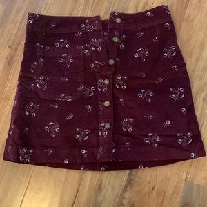 Free People Maroon Skirt